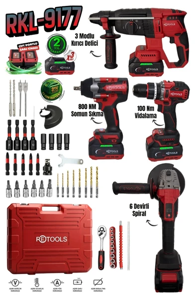 RETOOLS RKL-9177 BORDO 800NM’Lİ 4’LÜ SET ürün görseli 1