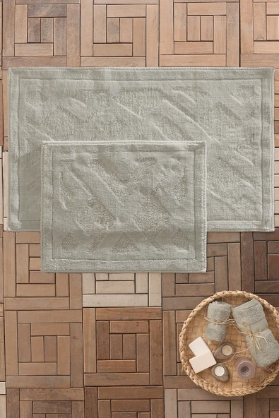 Yataş Bedding Milo Banyo Paspası Seti - Nil Yeşili (50x60 cm + 60x100 cm) Nil Yeşili ürün görseli 1