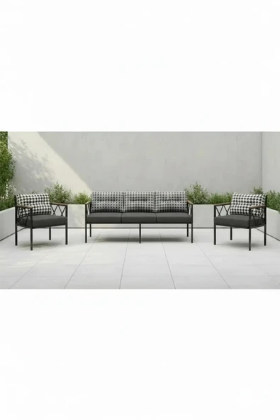 adımshops Safir 3+1+1 Kaz Ayağı Kırlent Bahçe,balkon,teras,cafe,çay Seti,oturma Grubu,koltuk Takımı,ofis Koltu ürün görseli 1