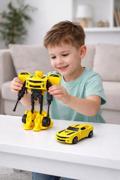Arabaya Dönüşen Robot Oyuncak Dönüştürülebilir Aksiyon Figürü ürün görseli 1