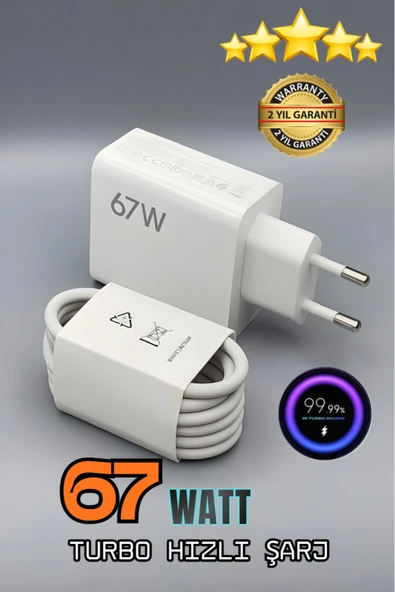 SURTECH Xiaomi Redmi Note 11/12/13 ve Note 11/12/13 Pro Uyumlu 4G Turbo Şarj Aleti 67 Watt Hızlı Şarj Seti ürün görseli 1