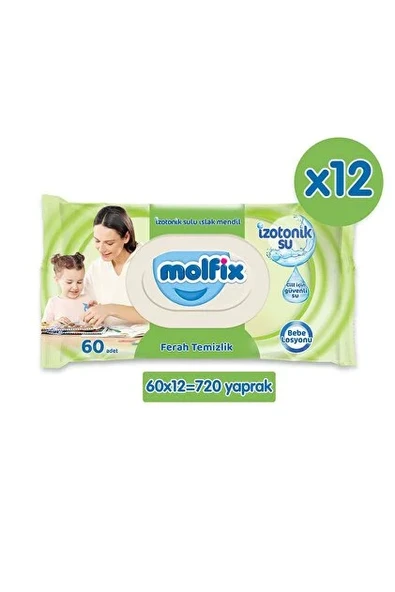 Molfix Islak Mendil Ferah Temizlik 60'lı 12 Paket ürün görseli 1