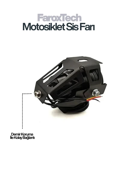 Motosiklet Sis Farı - Lensli Projeksiyon LED, Halo Halkalı, Suya Dayanıklı, Evrensel Kelepçe ürün görseli 1
