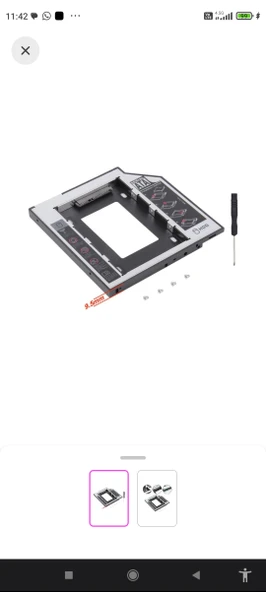 SATA 2.5" OPTİK KIZAK 9m HDD/SSD - Resim 2