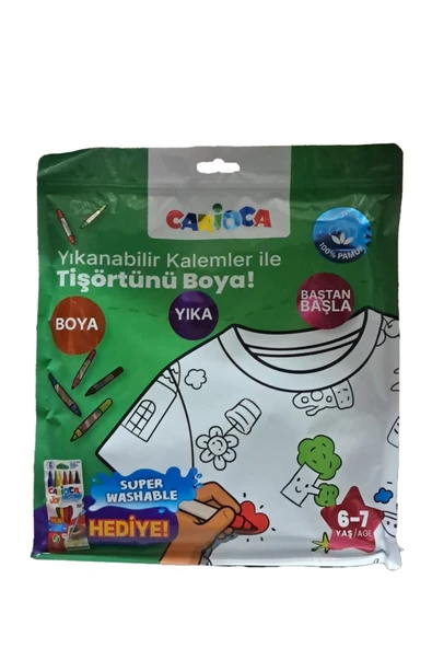 Boyanabilir Tişört-Keçeli 6-7 Yaş Kalem Hediyeli ürün görseli 1