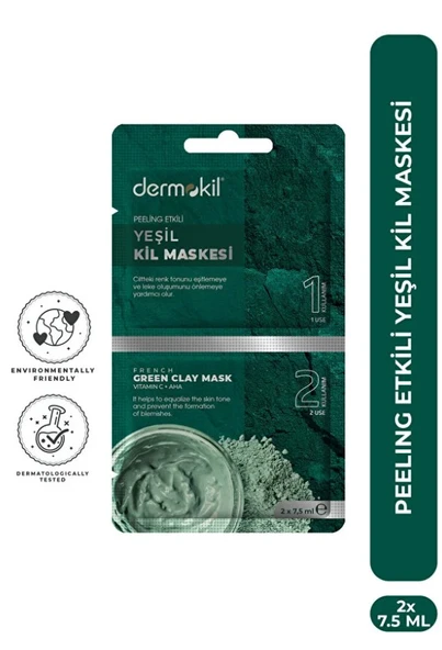 Dermokil Yeşil Kil Maskesi (Peeling Etkili ) 2*7.5 ürün görseli 1