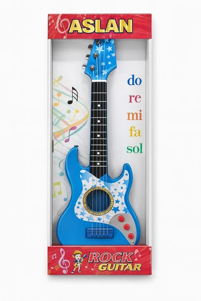 Rock Gitar 50 Cm Akort Edilebilir Oyuncak Mavi ürün görseli 1