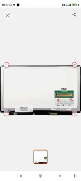 LP156WH3 (TL) (S1) 40 PİN SLİM HD VİDALI LED EKRAN ürün görseli 1