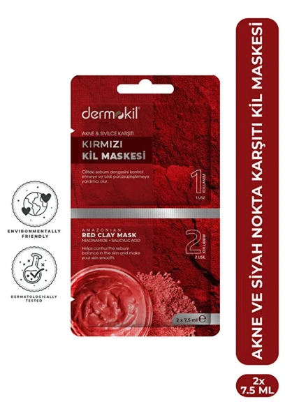 Dermokil Kırmızı Kil Maskesi(Akne&Karşıtı)2* 7.5ml ürün görseli 1