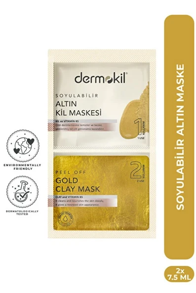 Dermokil Soyulabilir Altın Kil Maskesi 2* 7.5 ml ürün görseli 1