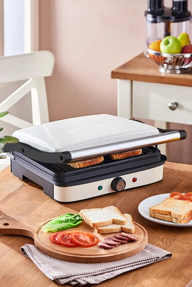 SSM-2571 TOST MAKİNESİ 2000 W - Krem - Resim 3