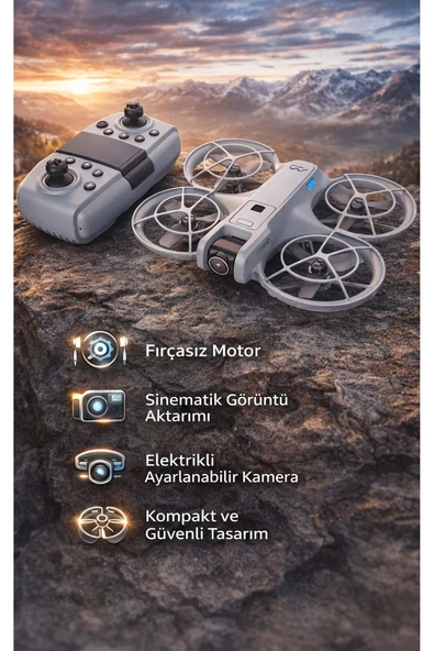 Gelişmiş Görüntü Aktarımlı Kompakt Drone - Fırçasız (Brushless) Motorlu Hava Fotoğrafçılığı Seti ürün görseli 1