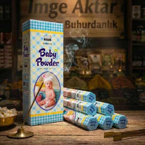 Darshan Baby Powder (Bebek Pudrası) Çubuk Tütsü (20'li Paket) - Temiz ve Yumuşak ürün görseli 1