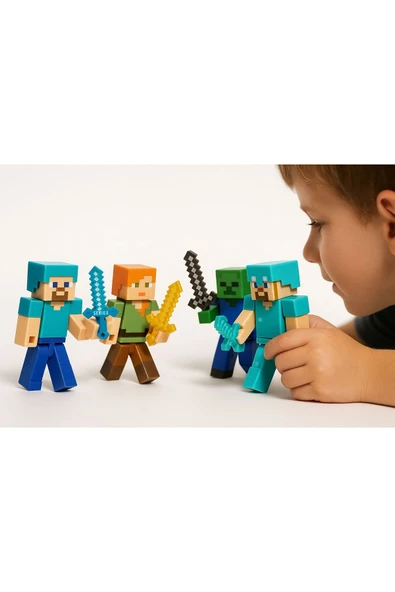 Minecraft Figür Zombi - Resim 2