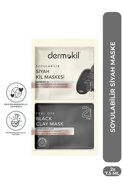 Dermokil Soyulabilir Siyah Kil Maskesi 2* 7.5 ml ürün görseli 1