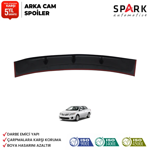 Toyata Corolla 2008-2013 Yıl Aralığı Uyumlu Arka Cam Spoyler ürün görseli 1