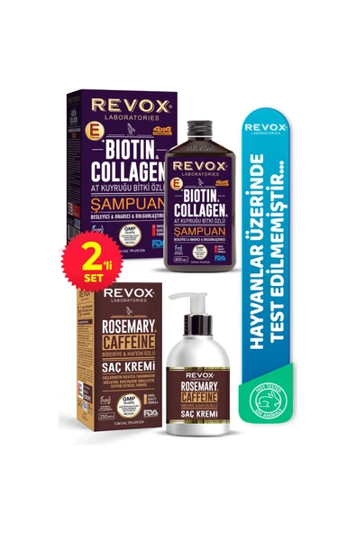 REVOX Biotin&Collagen Şampuan ve Biberiye Caffein Özlü Saç Kremi ürün görseli 1
