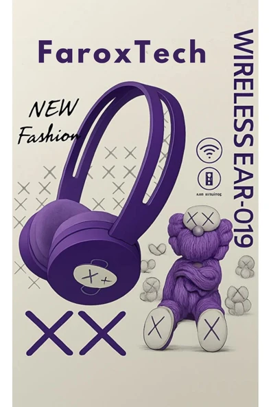 Süper Bass  Gotik Hava  Yüksek Şarj Ömrü Moda Tutkunlarına Özel Bluetooth Kulaklık ürün görseli 1