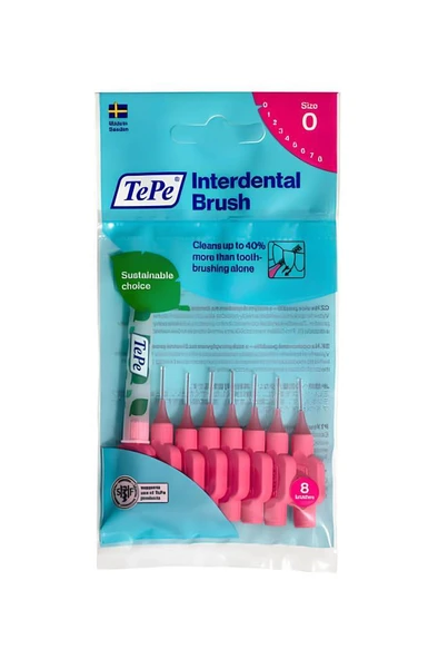Tepe Arayüz Fırçası Pembe 0,4 mm 8li ürün görseli 1