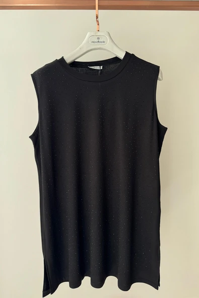 MB27.191 MOODBASİC SERPME TAŞLI SIFIR KOL TSHIRT - Resim 3