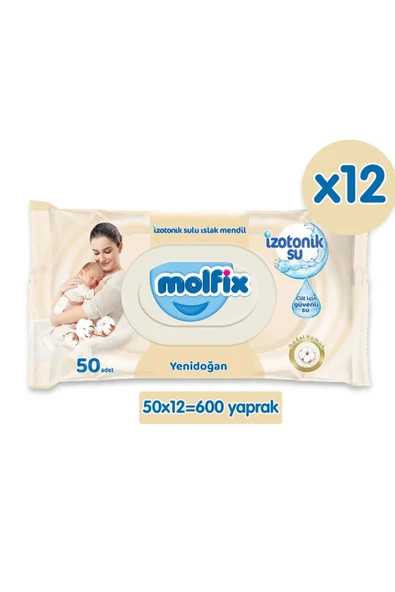 Molfix Islak Mendil Yenidoğan 50'li 12 Paket ürün görseli 1