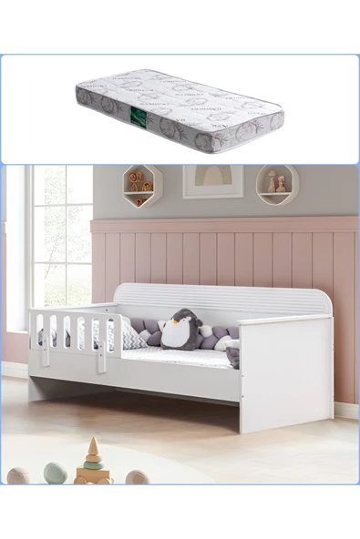 Montessori Karyola, Vizyon Montessori Karyola - Beyaz + 1 Adet 90x190 Comfort Yatak ürün görseli 1