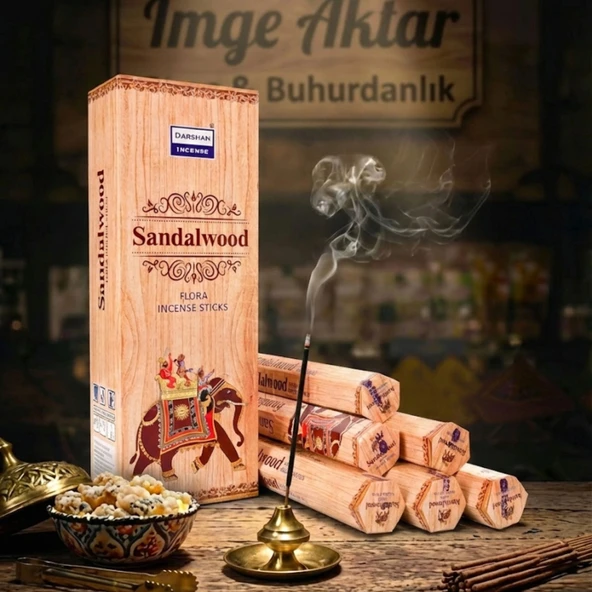 Darshan Sandalwood (Sandal Ağacı) Çubuk Tütsü (20'li Paket) - Klasik Odunsu ürün görseli 1