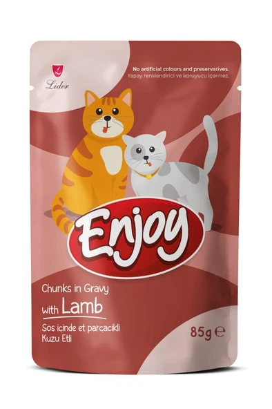 Enjoy Kuzu Etli Kedi Pouch Yaş Mama 85Gr x 22 Adet ürün görseli 1