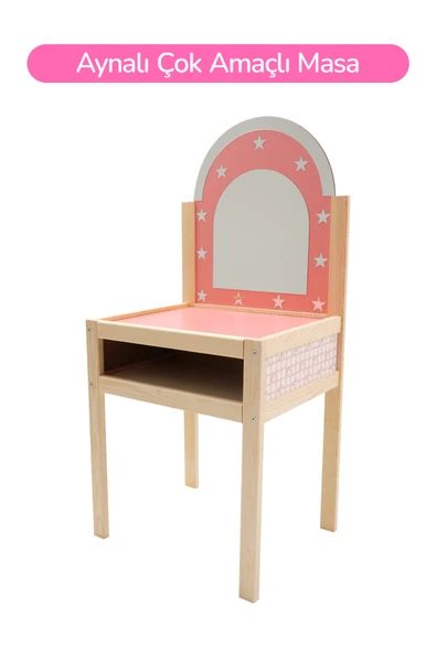 Ahşap Çocuklar İçin Makyaj Masası - Resim 3