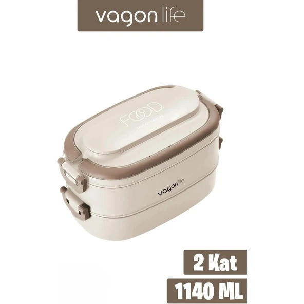 VAGON LIFE LUNCH BOX 1140 ML BL10403-2S-Krem ürün görseli 1