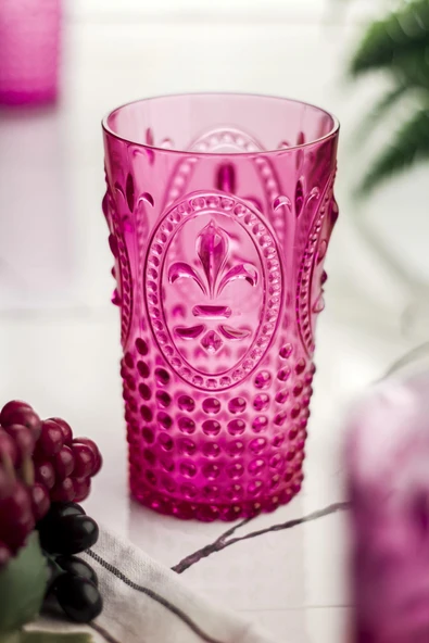 Akrilik Pembe Tekli Uzun Bardak & Su Meşrubat Bardağı 750 ml ( Büyük Boy & Cam Değildir ) ürün görseli 1