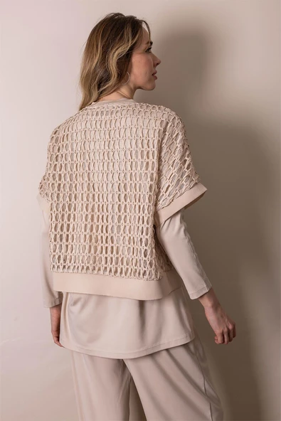 MA24.63 MOODBASİC FİLE BLUZLU PAMUKLU ÜÇLÜ TAKIM - Resim 6