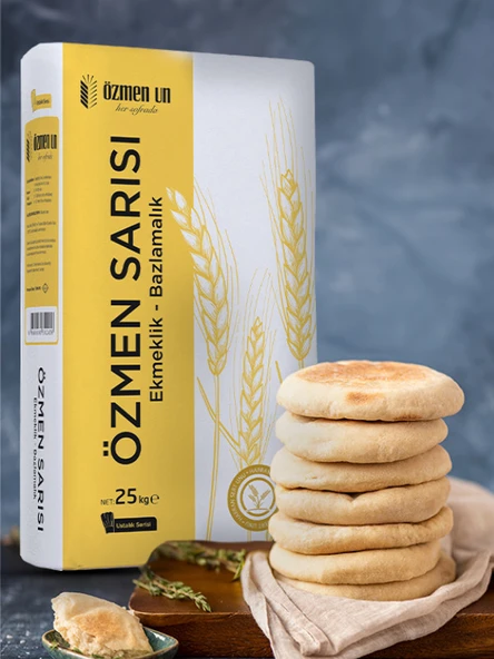 Özmen Un Ozmen Sarısı Ekmeklik Bazlamalık Ekşi Mayalılar Un Sarı Durum Buğday Un 25 Kg ürün görseli 1