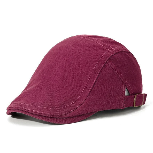 Erkek Şapka Kasket Düz Renk Ayarlanabilir Unisex Şapka Günlük Kullanım Yazlık Kasket Bordo ürün görseli 1