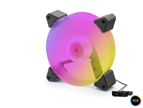 Büro Ev Ofis Bilgisayarı için12CM  Siyah 5Nesil Rgb Pc Kasa Fanı ürün görseli 1