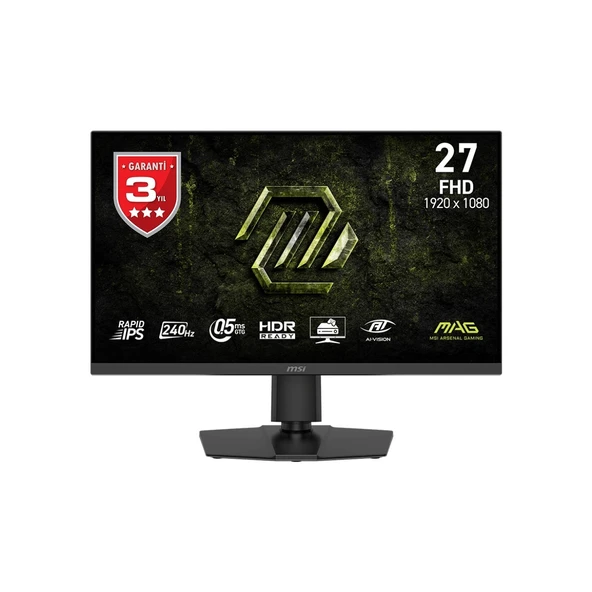 MSI 27 MAG 272PF X24 1920x1080 (FHD) 16:9 FLAT RAPID IPS 240Hz 0.5MS (GTG) ADAPTIVE-SYNC PIVOT SIYAH GAMING MONITOR ürün görseli 1