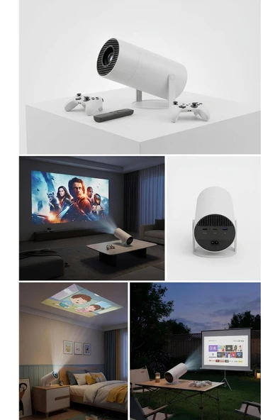 Akıllı Projeksiyon Cihazı 1080P Full HD 3D Oyun Uyumlu Telefon ve Tablet Yansıtmalı ürün görseli 1