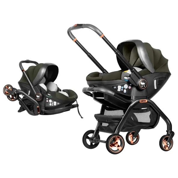 Merkür Bebe Onyx 2'si 1 Arada Oto Koltuğu Bebek Arabası Yeşil ürün görseli 1