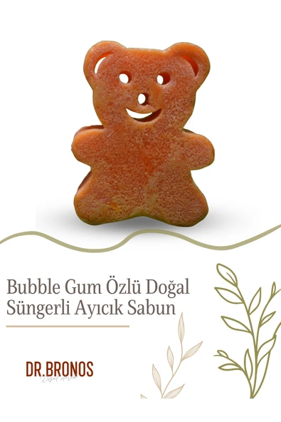 Dr.Bronos Bubble Gum Özlü Doğal Süngerli Ayıcık Sabun 135 gr ürün görseli 1
