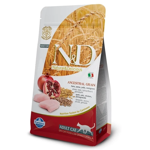 N&D Düşük Tahıllı Tavuklu Narlı Yetişkin Kedi Maması 5 kg ürün görseli 1