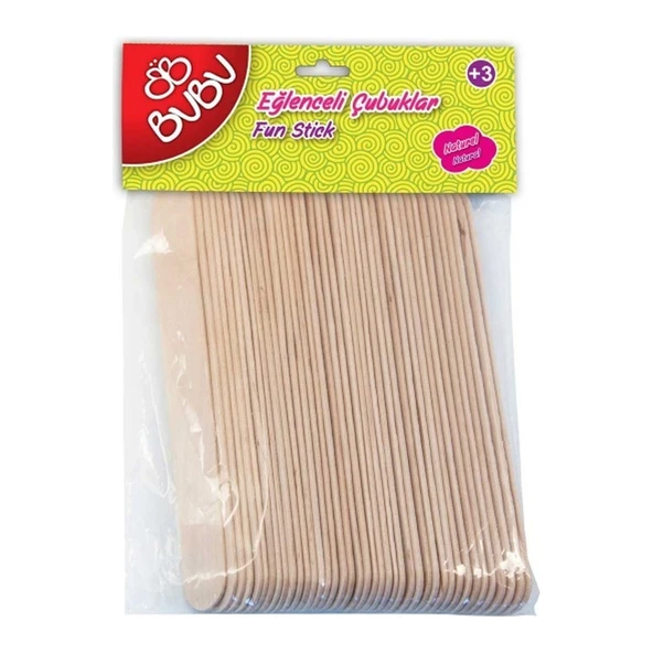 Bu-Bu Eğlenceli Çubuklar Naturel 15x1,8cm 40lı Uzun ürün görseli 1
