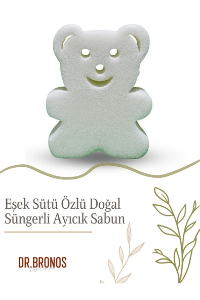 Dr.Bronos Eşek Sütü Özlü Doğal Süngerli Ayıcık Sabun 135 gr ürün görseli 1