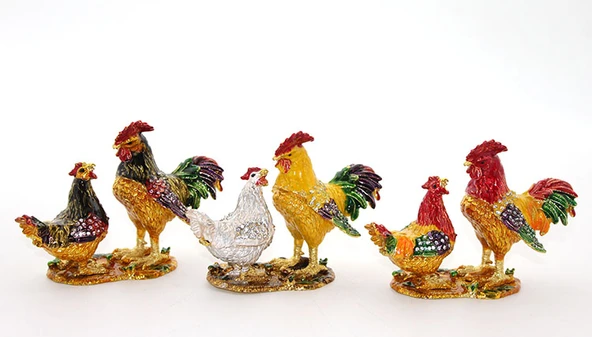 Swarovski Taşlı 2'li Tavuk Model 1 ürün görseli 1