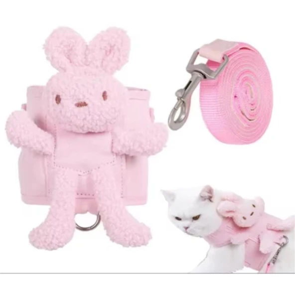 Evcil Hayvan Peluş Ayıcıklı Göğüs Gezdirme Tasması Set ürün görseli 1