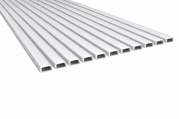 10’lu Set LED Kanal Profil Alüminyum 13x6mm 1 Metre Sıva Üstü İnce Kasa Opak Pleksi Difüzörlü Lineer LED Kanal 2128 ürün görseli 1