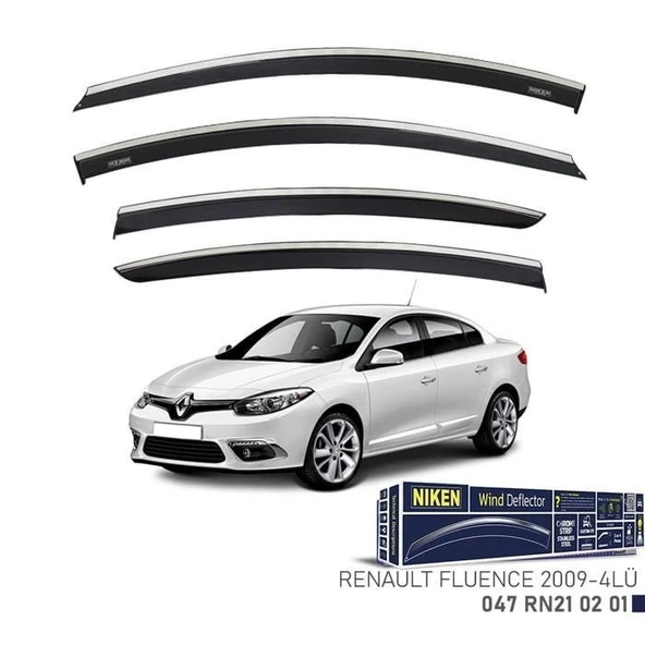 Niken Renault Fluence Cam Rüzgarlığı Kromlu 4'Lü 2009+ Sonrası ürün görseli 1