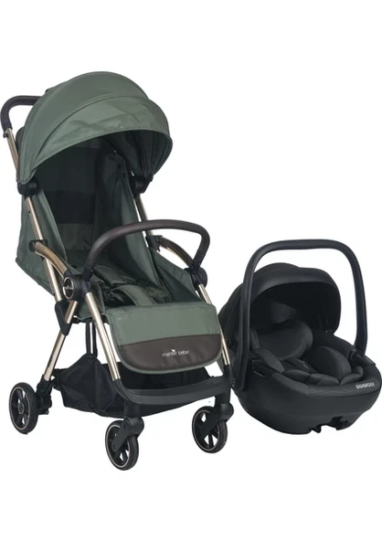 Merkür Bebe  Ruby Tek Tuşla Otomatik Katlanan Kabin Boy Travel Sistem Bebek Arabası Yeşil - Merkür Bebe Guardix i-Size Oto Koltuğu Ana Kucağı 0-13 kg Antrasit ürün görseli 1