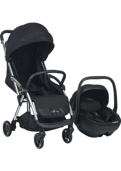 Merkür Bebe  Ruby Tek Tuşla Otomatik Katlanan Kabin Boy Travel Sistem Bebek Arabası Siyah - Merkür Bebe Guardix i-Size Oto Koltuğu Ana Kucağı 0-13 kg Siyah ürün görseli 1