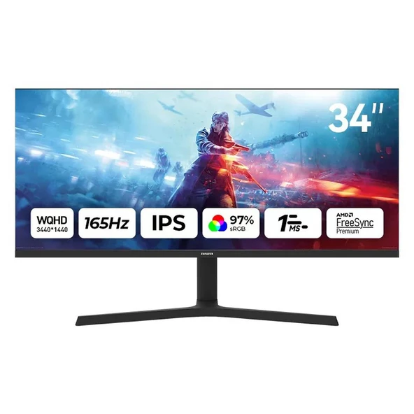 AIWA 34" MP3424-Y Curved 165Hz MM 4K Monitör 1ms ürün görseli 1