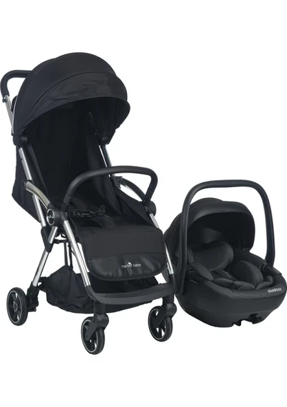 Merkür Bebe  Ruby Tek Tuşla Otomatik Katlanan Kabin Boy Travel Sistem Bebek Arabası Siyah - Merkür Bebe Guardix i-Size Oto Koltuğu Ana Kucağı 0-13 kg Antrasit ürün görseli 1